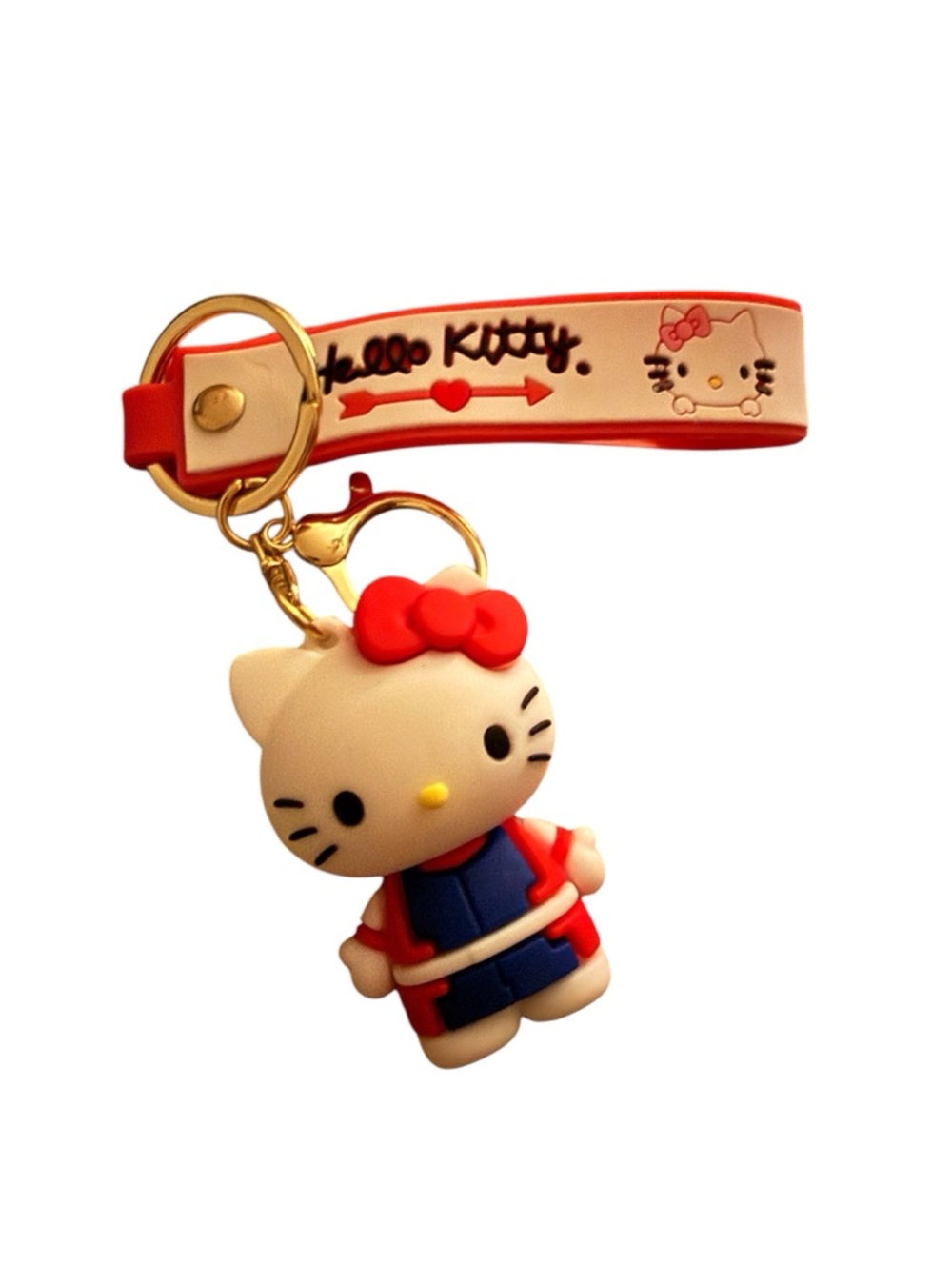Hello Kitty Red, Blue & White Wristlet Keychain